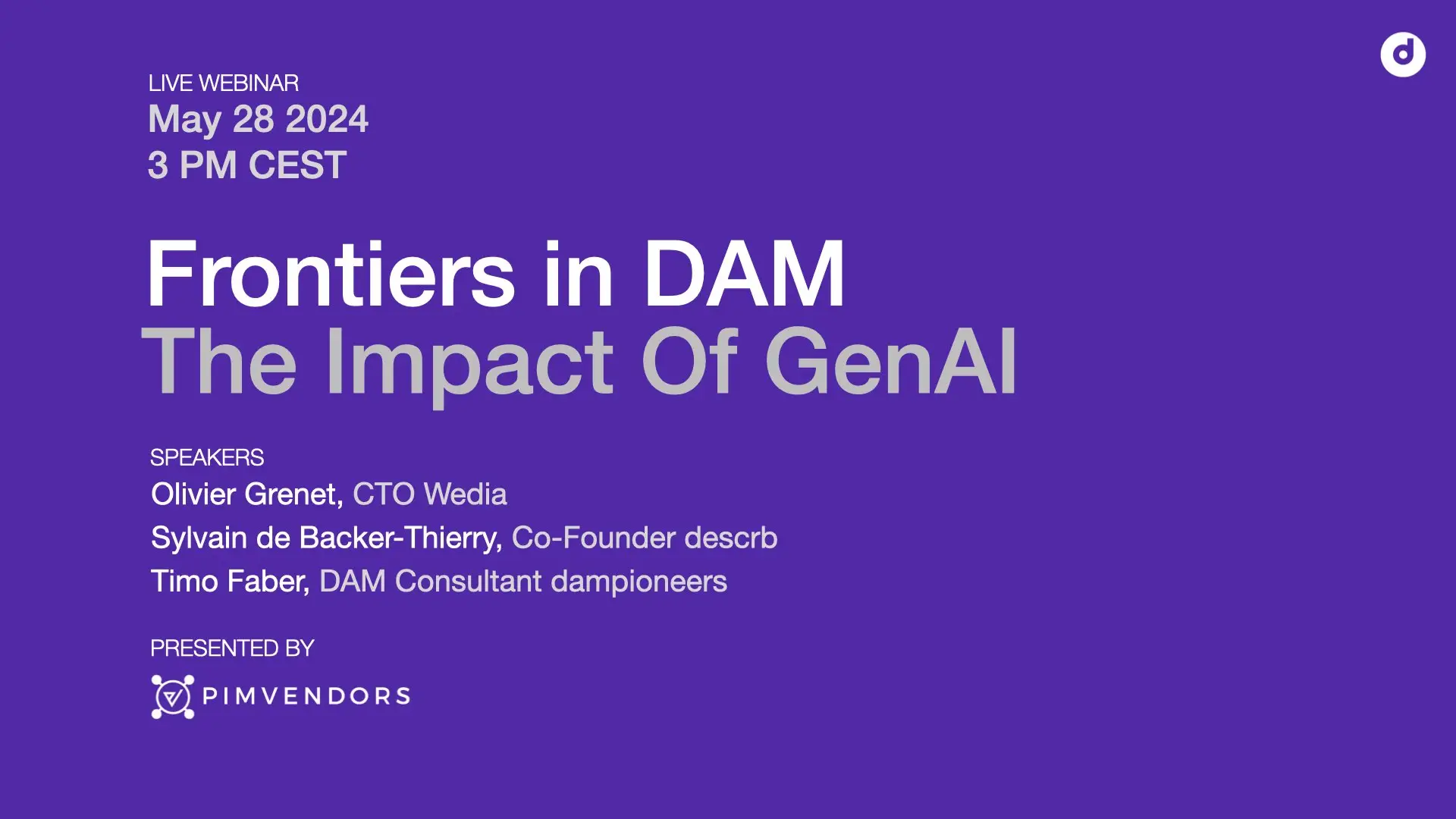 Pimvendors DAM webinar - The impact of generative AI